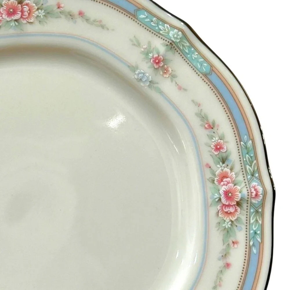 Set of 4 Noritake Rothschild Salad Plates 7293 Ivory China 8.25 Inch Cottagecore